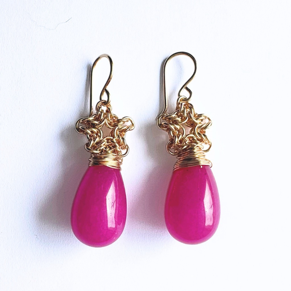 Ruby Quartz Star 14K Gold Filled Earrings